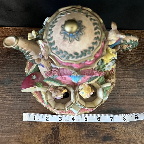 Animated Mouse Teapot Music Box "Tea For Two" - Picture 12 of 14